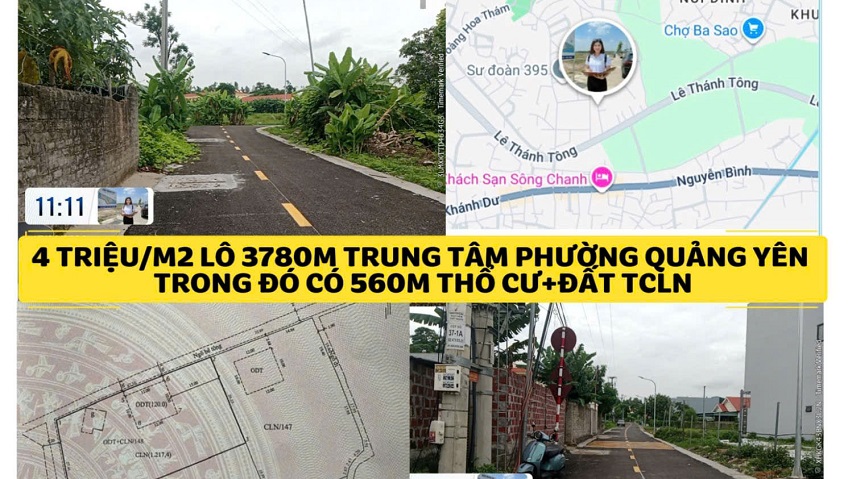 Quỹ đất 3.760m2 giá chỉ khoảng 4 triệu/m2 đón sóng Quảng Yên, Quảng Ninh