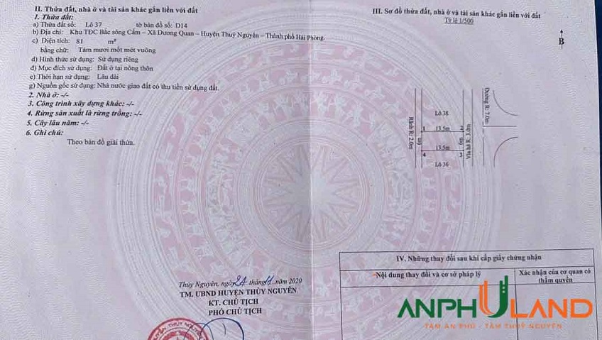Cần bán vài lô giá tốt nhất khu D, TĐC Bắc Sông Cấm, Phường Thủy Nguyên, TP Hải Phòng