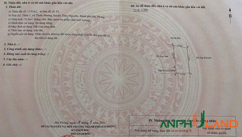 Bán lô đất ngõ ô tô  tại TDP 1, phường Thiên Hương, TP Hải Phòng