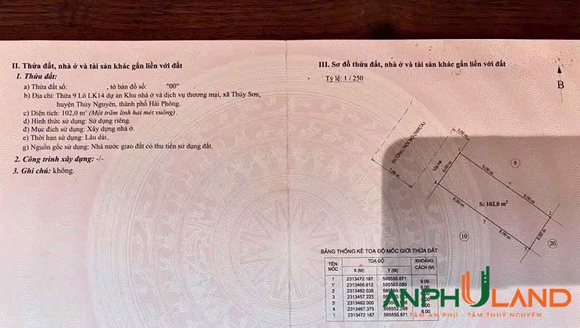 Chính chủ gửi bán lô 9 LK 14, khu đô thị xanh đáng sống tại Tân Quang Minh, Phường Thủy Nguyên