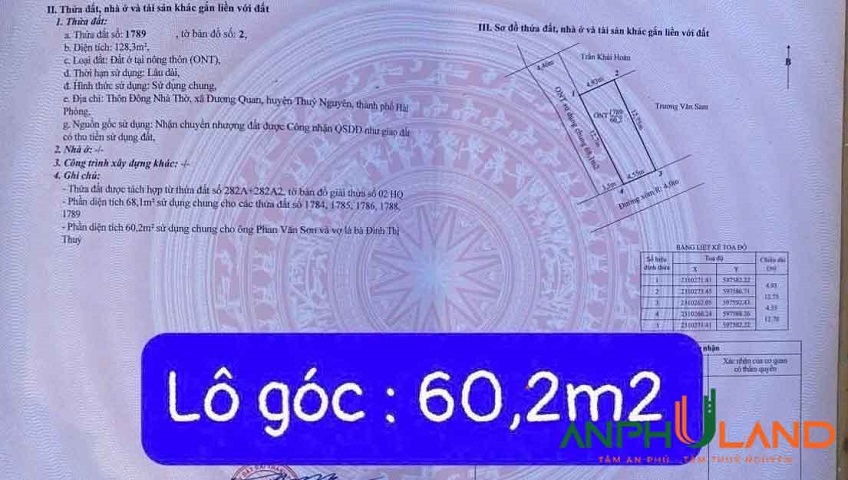 Giảm sốc ngay 300 triệu cho siêu phẩm phường Thủy Nguyên (xã Dương Quan), TP Hải Phòng