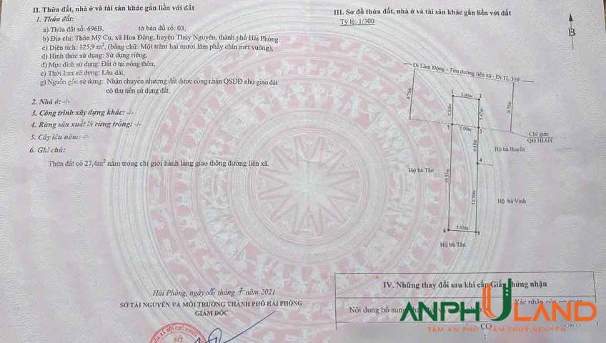 Chính chủ gửi bán đất mặt đường 203 tại Phường Thủy Nguyên (xã Hoa Động), TP Hải Phòng