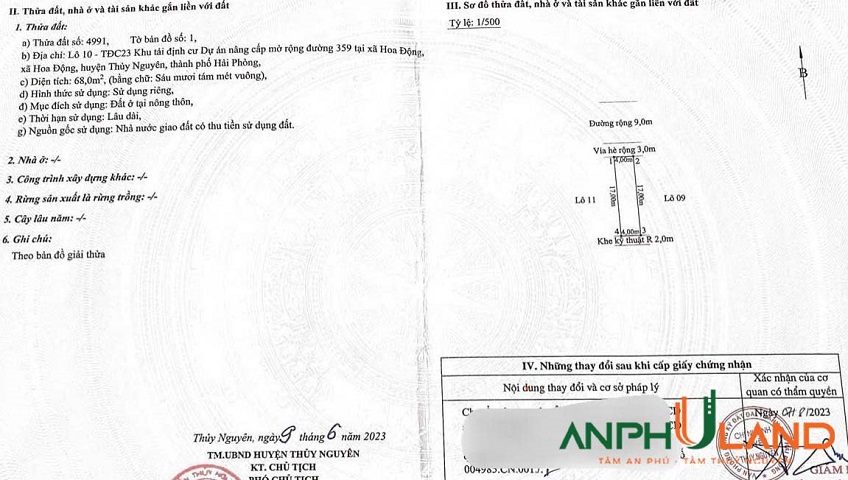 Chủ cần tiền bán gấp lô đất 10TĐC23 Hoa Động, phường Thuỷ Nguyên, TP Hải Phòng