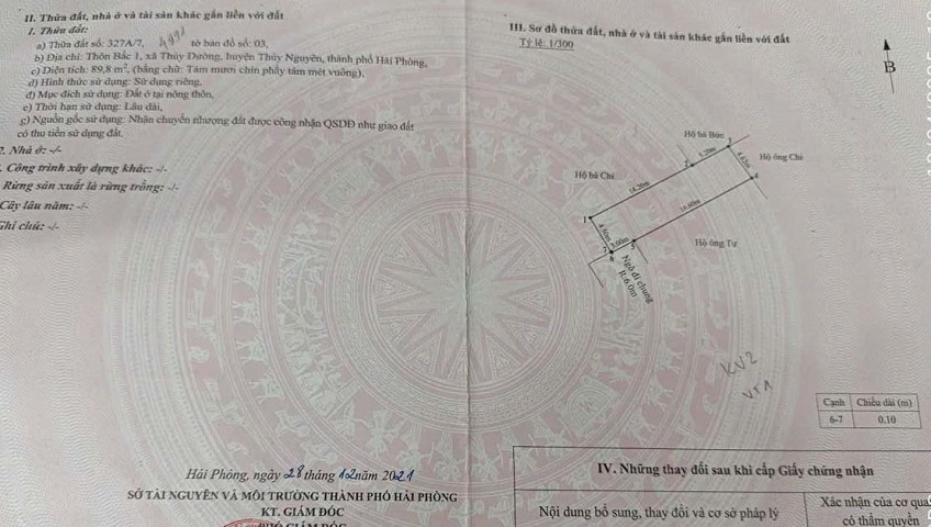 Bán lô đất đẹp giá rẻ tại phường Thuỷ Nguyên (Thuỷ Đường), TP Hải Phòng