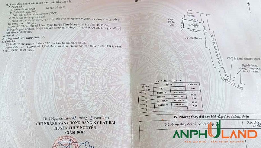 Chị chủ gửi bán lô đất tại TDP Đền, phường Thiên Hương (Lâm Động), TP Hải Phòng