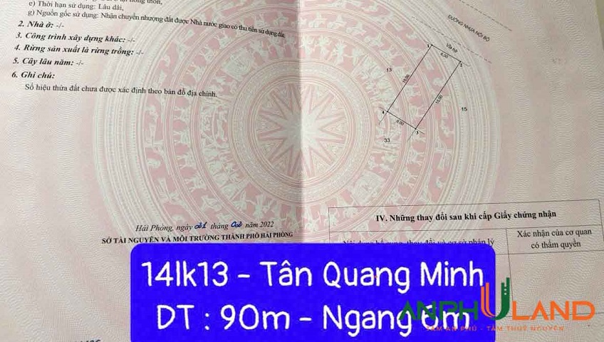 Chính chủ gửi bán lô đất tại Khu Đô Thị Quang Minh , Phường Thuỷ Nguyên, TP Hải Phòng