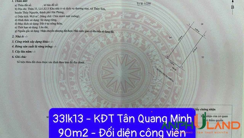 Cần bán lô đất tại khu đô thị Quang Minh, Phường Thủy Nguyên, TP Hải Phòng