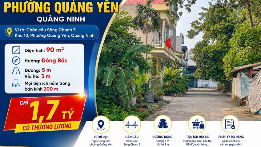 Cần bán đất trung tâm tài sản tích lũy cho tương lai tại Quảng Yên, Quảng Ninh