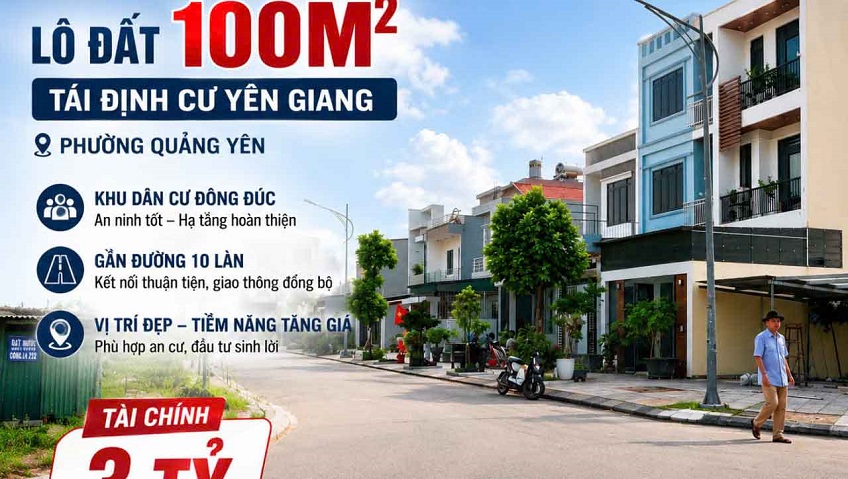 Cần bán lô đất tái định cư Yên Giang, trung tâm Phường Quảng Yên, Quảng Ninh